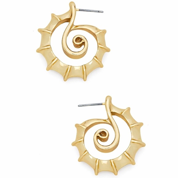 Boutique Jewelry - Gold Textured Spiral Earrings (3110)